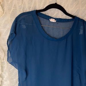 Sheer blue top